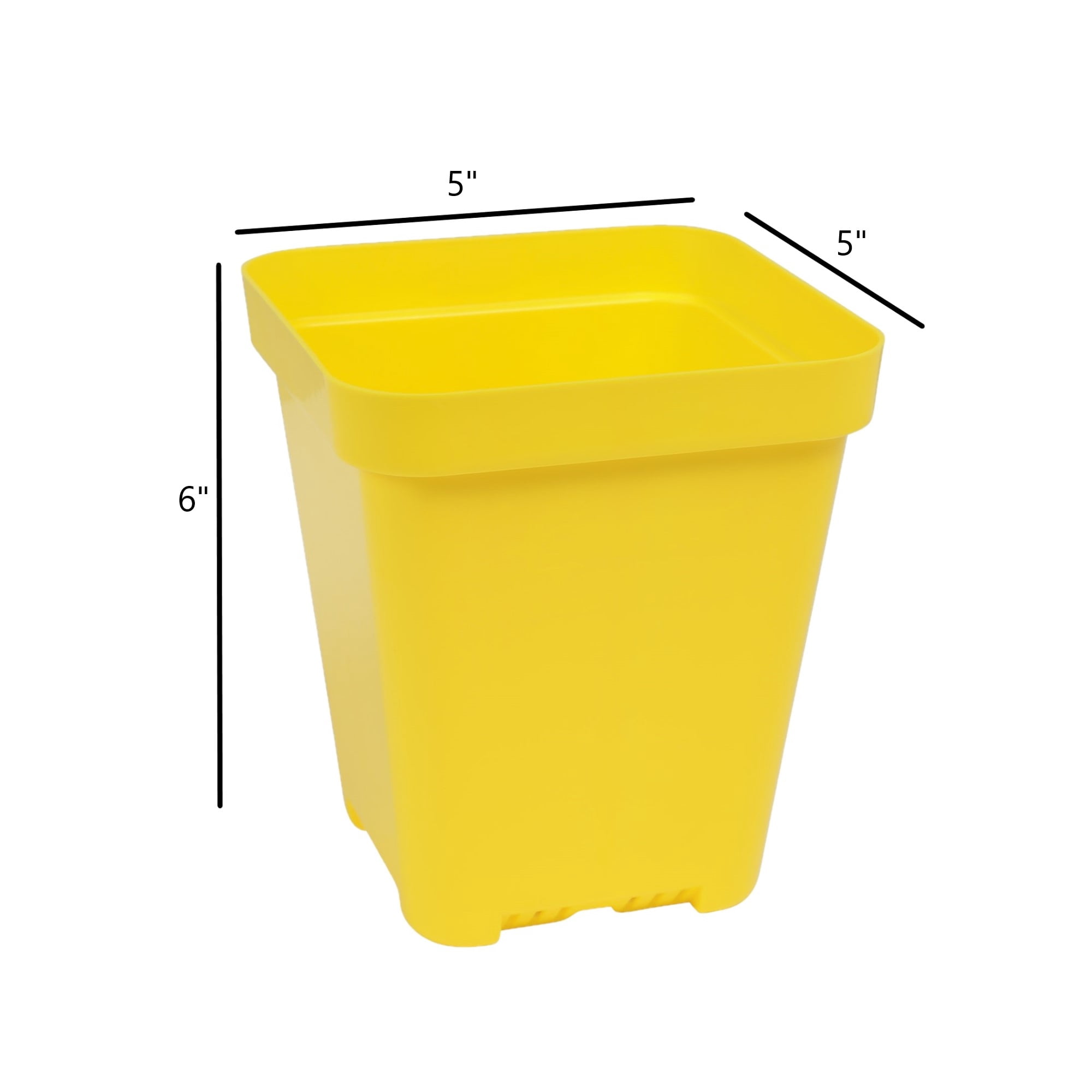 Sunpack 5"x5" Heavy-Duty Square Pot Yellow (Pallet of 50) - Image 4