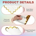 thumbnail image 3 of Uxcell 200 Pcs Scalloped Cocktail Napkins with Gold Foil Edges, 5 x 5 Inch Disposable Scalloped Paper Napkins for Wedding Engagement Anniversary Party Tableware Decorations, White, 3 of 7