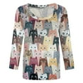 thumbnail image 4 of Meichang Funny Tops for Womens Animal Graphic Print 3/4 Sleeve Tee Shirts Crew Neck Casual Cute Comfy Vacation Party Blouses Tunic, 4 of 5
