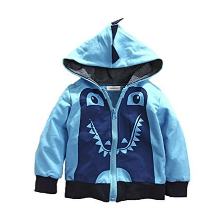 

stylesilove Young Kids Boy Cute Animal 3D Hoodie Jacket (90/2-3 Years Blue Dinosaur)