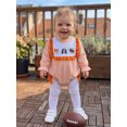 thumbnail image 5 of Cjfdfy Newborn Baby Girl Game Day Fall Outfit Animal Football Season Stripe Long Sleeve Ruffled Bow Collar Romper Infant Cute My First Football Season Fall Winter Clothes 0-18M, 5 of 9