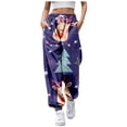 thumbnail image 1 of WEAIXIMIUNG Black Pants Women Straight Leg Easter Printed Slacks for Ladies, 1 of 4