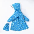 thumbnail image 2 of Kpoplk Waterproof Hooded Rain Coat for Toddler Boys Girls Kids Lightweight Rainwear with Pockets Cute Print Outdoor Spring Size S,Sky Blue, 2 of 9