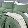 thumbnail image 3 of Chezmoi Collection Solid Sage Green 100% Cotton Duvet Cover Set Queen Size, 3-Piece Luxury Soft Breathable Smooth Cooling 250TC Cotton Twill Comforter Cover with Button Closure, 3 of 9