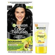 Garnier Skin NaturalsBright Complete Vitamin C Face Wash, 150g & Garnier, Hair Colouring Creme, Color Naturals, Shade: 1 Natural Black, 70ml + 60g