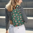thumbnail image 6 of Picia Santa Hat Joy Green Festive Printed Canvas Daypack - Stylish and Durable Vintage Compact Backpack - Class, Work, Travel, or Laptop Bookbag,Organized Compartments-Medium, 6 of 6