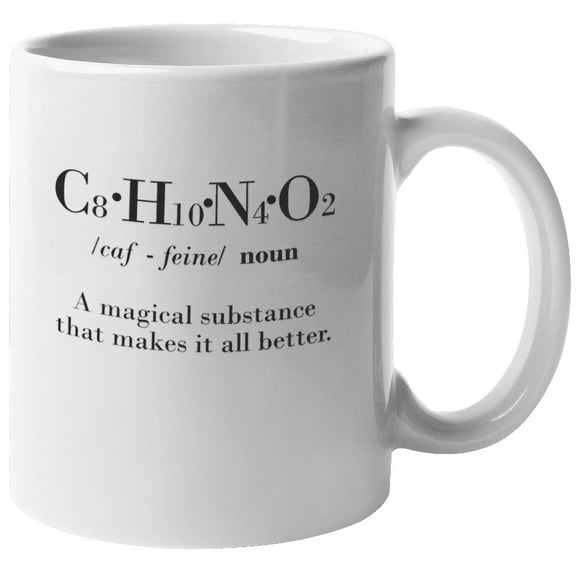 Caffeine Definition & Chemistry Molecule Coffee & Tea Mug Cup or Decor (11oz)