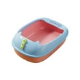 thumbnail image 2 of Caja de arena para gatos Bandeja de arena para mascotas Retrete profundo Fácil limpieza Sartén grande Orinal Inodoro para s Hámsters Gatitos Base Rosa 42X28X16CM Yinane Bandeja de arena para gatos, 2 of 8