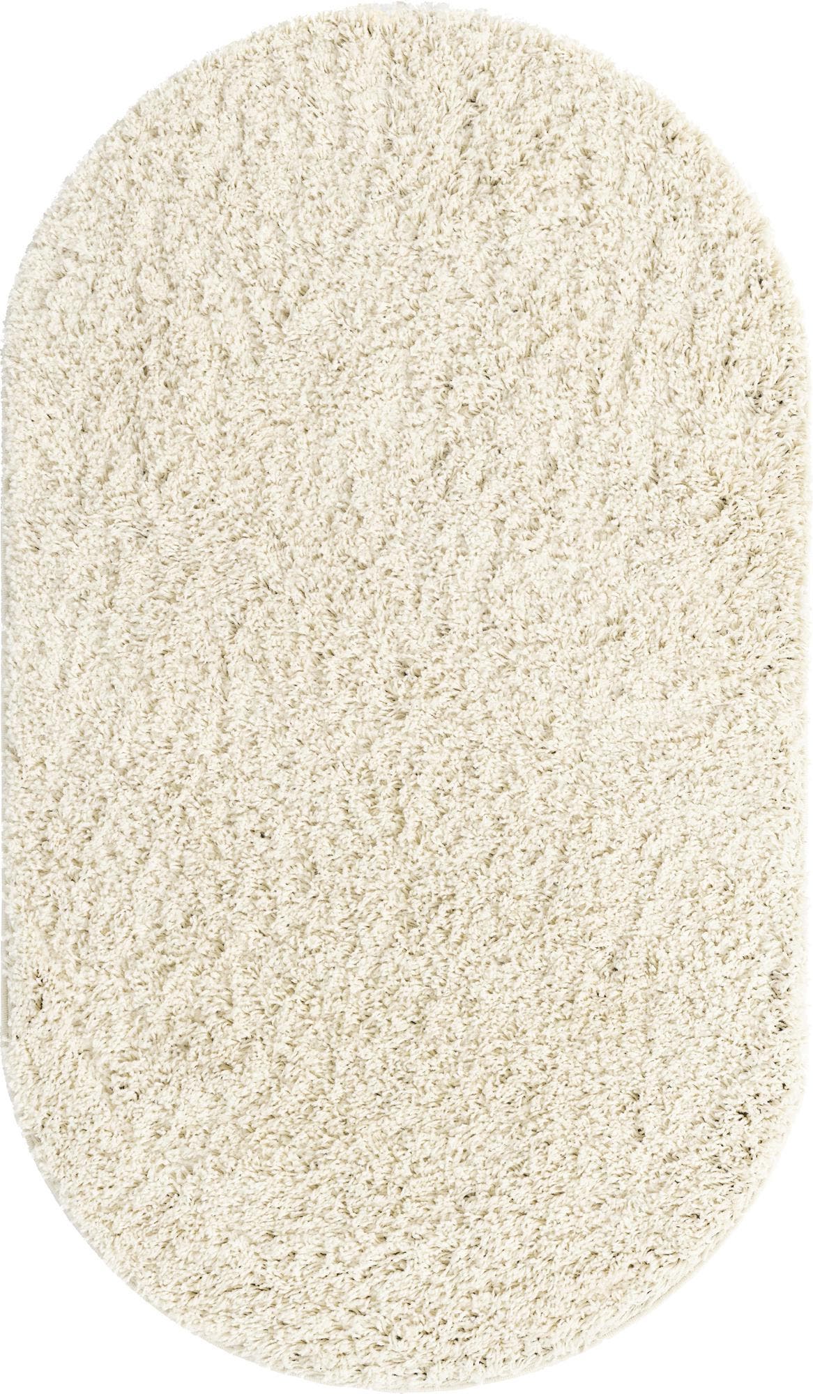 Everyday Shag Rug Ivory 3x5 Oval Shag Rug Perfect for