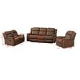 thumbnail image 3 of Hybition 3 Piece Fabric Reclining Living Room Set with Cup Holders Storage Brown, 3 of 8