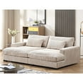 thumbnail image 2 of US Pride Furniture Luxe Sleeper Sofa with Soft Corduroy Upholstery Double Chaise Design Convertible to Twin Size Bed Modern and Comfortable Living Room Couch Extra Large Beige, 2 of 5