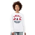 thumbnail image 3 of Women's G-III 4Her by Carl Banks White Los Angeles Angels Team Logo Fleece Pullover Sweatshirt, 3 of 4