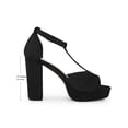 thumbnail image 2 of BLISSFUL STEP Women's Shoes Open Toe T-Strap Platform Chunky High Heel Sandals Black 7, 2 of 7