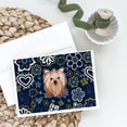 thumbnail image 2 of Blue Flowers Yorkie Yorkishire Terrier Greeting Cards and Envelopes Pack of 8, 2 of 2