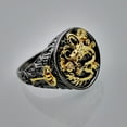 thumbnail image 6 of Men Ring Gold Plated Two-tone Vintage Geometric Electroplating Decoration Gift Chinese Dragon Male Finger Ring Jewelry Accessories for Gift, 6 of 7