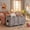 Gray, variant on Double Cat Litter Box Enclosure Furniture, Handwoven Rattan Hidden Kitty House with Washable Mat and 2 Hooks for 2 Cats, for Living Room Bedroom