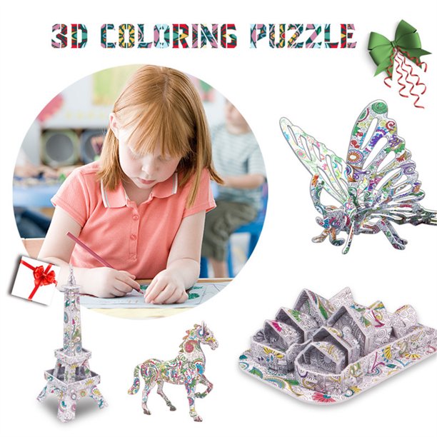onlyliua para Interior/Exterior Rompecabezas Tridimensional para Niños Diy Graffiti Puzzle Modelo Decoración 5Ml