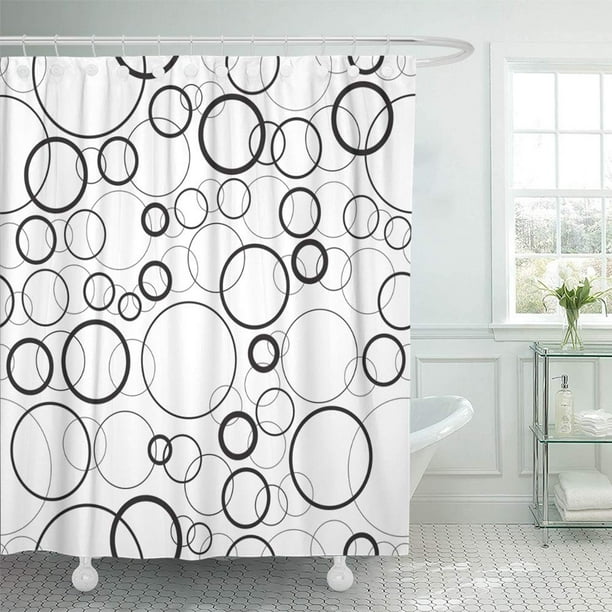 KSADK Circle Monochrome Geometric Pattern White Black Retro Circular