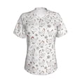 thumbnail image 2 of Uemuo Funny Chicken Printed Women's Classic V-Neck T-Shirt - Soft, Breathable, Moisture-Wicking, Perfect for Casual, Office, Travel, and Everyday Wear-Small, 2 of 5