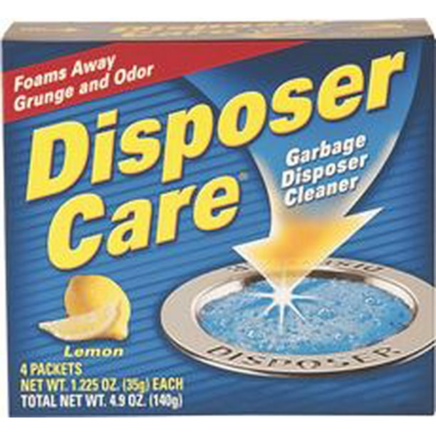 DISPOSER CARE GARBAGE DISPOSAL CLEANER, LEMON SCENT, 4 PACKETS PER BOX