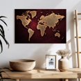 thumbnail image 3 of Elephant Stock Maroon World Map Wall Art - Horizontal Canvas Wall Art - Living Room Wall Decor - Map Canvas - Black And Red Decor - 24" x 16", 3 of 8
