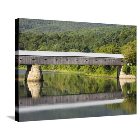 Connecticut River Between Windsor, Vermont and Cornish, New Hampshire, Usa Stretched Canvas Print Wall Art By Jerry & Marcy Monkman