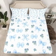 thumbnail image 2 of Feelyou Blue Princess Bowknot Full Size Sheets, Fashion Rustic Rose Bed Sheets, 4 Pieces, 2 of 7