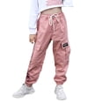 thumbnail image 2 of XQYLOS Girls Cargo Jogger Pants Elastic Waist Multi-Pocket Casual Trousers Cotton Loose Fit Streetwear Work Outfits, 2 of 8