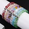 thumbnail image 2 of HOOUN Sparkling Mermaid Glass Bracelet Matte Shiny Stone Handmade Beaded Bracelet-Red, 2 of 9