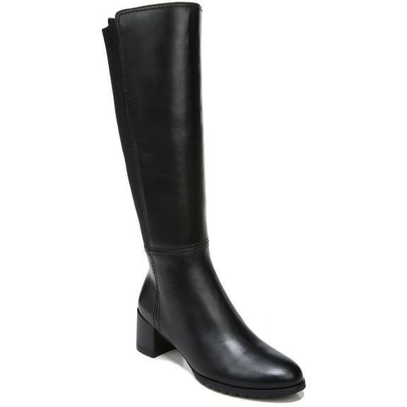 Naturalizer Women's Brent Knee High Boots Black Leather Wide Calf 10M