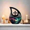 thumbnail image 6 of MUKTIVE Aurora Borealis Urns for Human Ashes, Tear Urns for Human Ashes, (1 Large 10 ", 4 Keepsake 3 "), Combo Sets Urn, Northern Lights Urn, Burial Cremation Combo Sets(Include Velvet Bag), 6 of 7