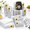Clear-9.0", variant on Clear 9.0" Plastic Party Plates Complete Dinnerware Set for 50 Guests
