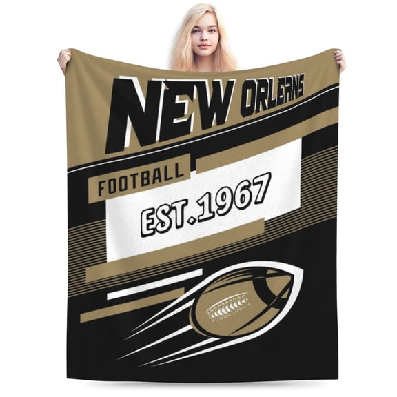 New Orleans Football Throw Blanket, Soft Lightweight Plush Warm Blankets For Men And Women, Sports Fan Gifts Bed Tapestry For Sofa, Travel 50"X40"