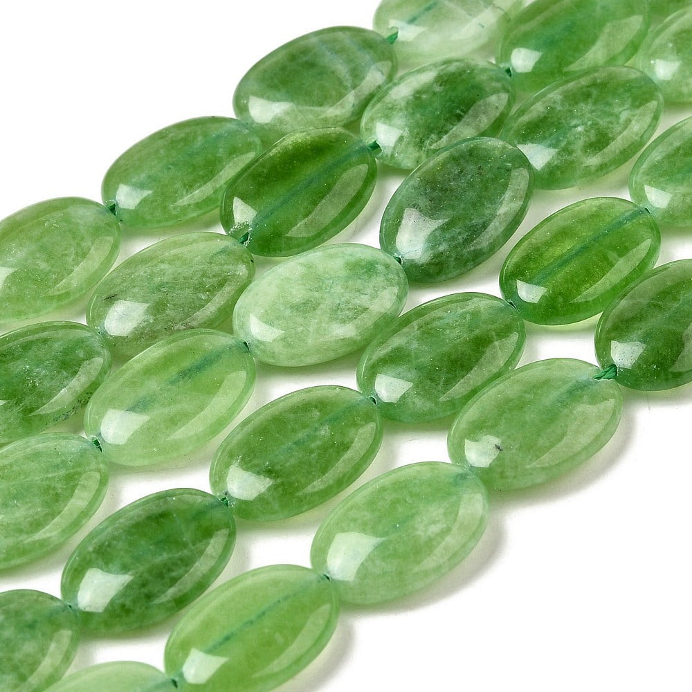 Natural Dyed Malaysia Jade Beads Strands Flat Oval Shape Green 18~18.5x12~13x4.5~5mm Hole: 1mm about 22pcs/strand 15.75''(40cm)