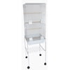 YML 6824_4814WHT 3/8" Bar Spacing Tall Flat Top Bird Cage with Stand, 18" x 14"/Small, White