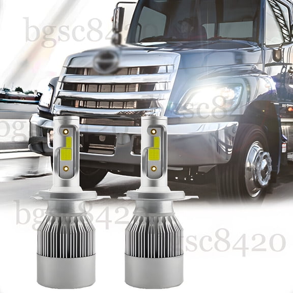 2pcs H4 White LED Headlight Bulbs High&Low Beam for Hino 258 268 338 2006-2014