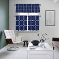 thumbnail image 4 of Navy Blue Boho Kitchen Curtains Sets for Windows 24 Inch Length, Farmhouse Abstract Floral Aesthetic Rod Pocket Window Treatments Tier Curtains and Valances Set for Bedroom/Bathroom, 4 of 8