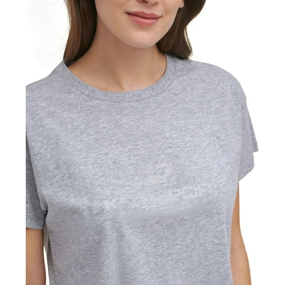 DKNY Womens Sport Cotton Embellished Logo T-Shirt