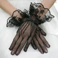 thumbnail image 3 of Walbest Ladies Lace Mesh Bowknot Gloves for Wedding Bridal, Elegant Short Lace Full Finger Gloves Wrist Lace Gloves for Opera Dinner Party, 3 of 7