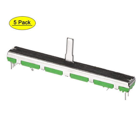 Uxcell Variable Resistors 75mm Straight Slide Potentiometer B20K Ohm Dual Channel 5 packs