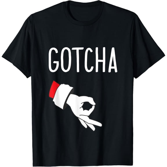 Exquisite and comfortable-Gotcha Circle Game Inappropriate Christmas Santa Ok Hand T-Shirt