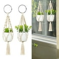 thumbnail image 2 of ZCSKFIN 2-Piece Small Macrame Plant Hanger Set, Handmade Cotton Rope Plant Holder for Wall Decor, Bohemian Style Hanging Planter for Indoor and Outdoor Plant Displays, 2 of 9