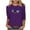 Purple Plus Size Blouse for Women_s, variant on CYMMPU Loose Fit Crew Neck Spring Tops Summer Fashion Shirts Floral Printed Blouses for Women Dressy Casual 3/4 Sleeve T-Shirts Lightweight Basic T-Shirts XL