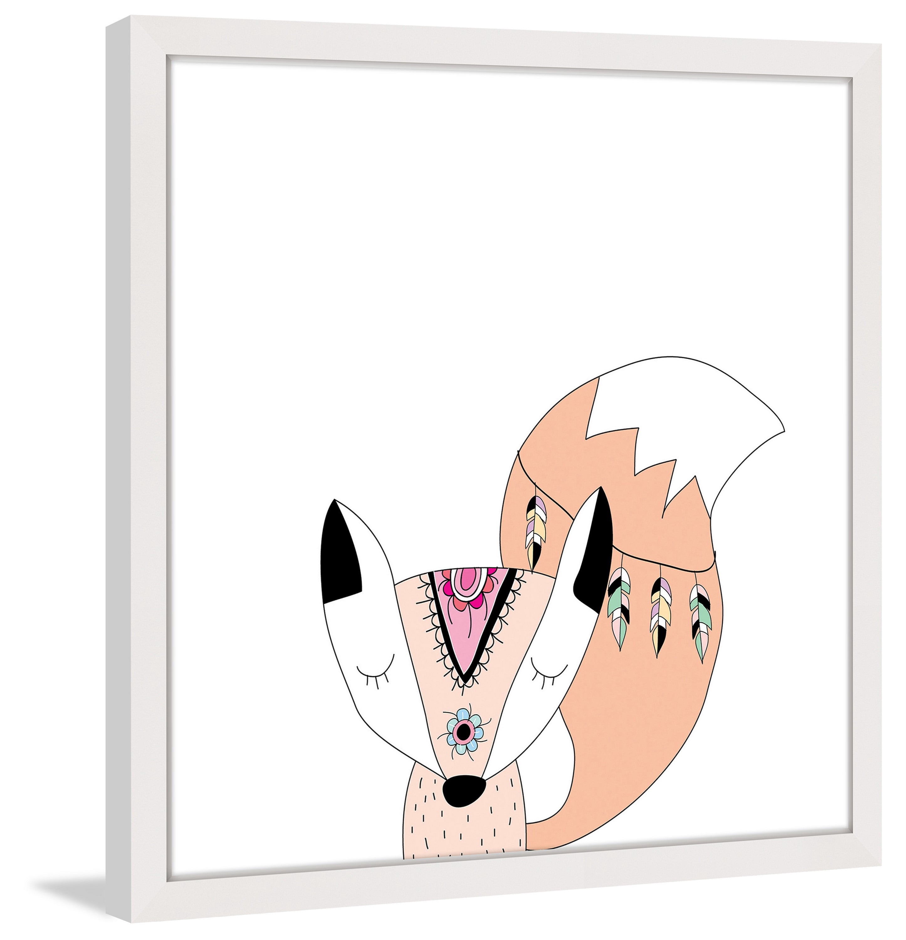 "Square Fox" Framed Painting Print