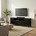 thumbnail image 5 of Warm Shaker 72 inch Wide Solid Wood TV Stand in Black For TVs up to 80 inches, 5 of 15