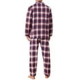 thumbnail image 3 of INSPIRAR CHIC Conjunto de Pijamas de Dos Piezas de Manga Larga con Botones Casual a Cuadros en Rojo y Azul para Hombre, 3 of 5