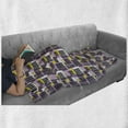 thumbnail image 5 of Geometric Soft Flannel Fleece Throw Blanket, Abstract Modern Pattern with Grunge Stripes and Squares, Cozy Plush for Indoor and Outdoor Use, 50" x 60", Lilac Charcoal Grey, by Ambesonne, 5 of 5