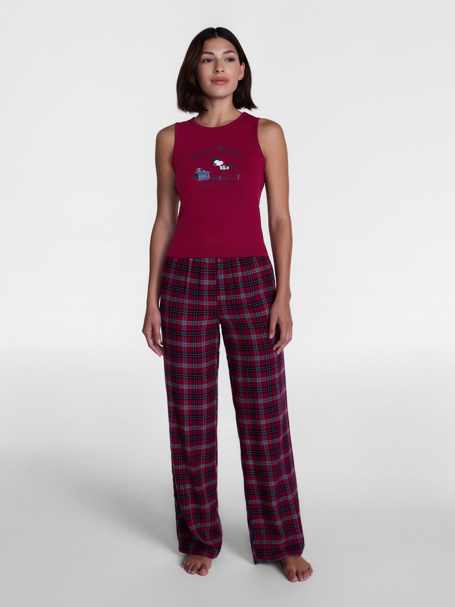 Peanuts Women's and Women's Plus Size Snoopy Ghost Stories Sleep Tank Top, Sizes XS-2X