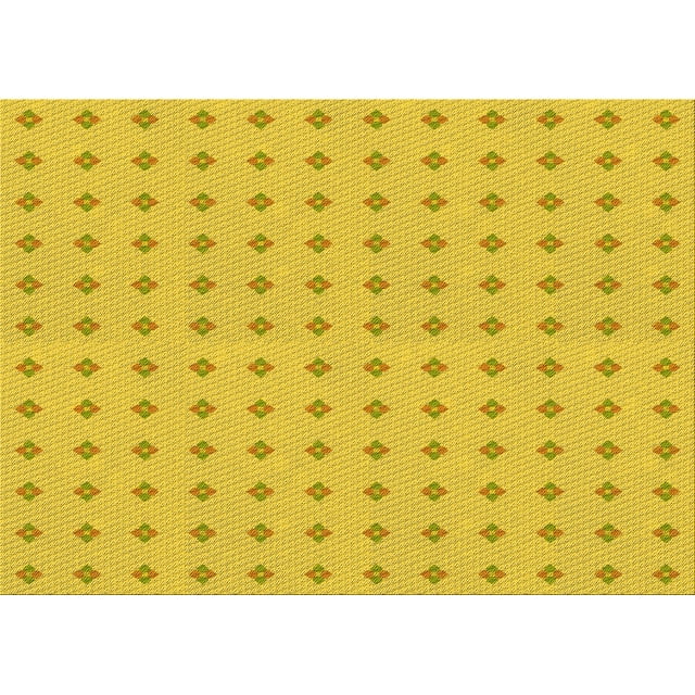 Ahgly Company Machine Washable Indoor Rectangle Transitional Golden Yellow Area Rugs, 3' x 5'