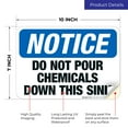 thumbnail image 2 of Do Not Pour Chemicals Down This Sink Sign, OSHA Notice Sign,, 2 of 8
